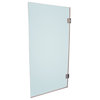 Frameless Tub Shower Door 64"x33.5" Low Iron, Brushed Stainless Steel Hinges, Sq