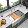 30 in Farmhous Apron Workstation Single Bowl Stainless Steel Kitchen Sink