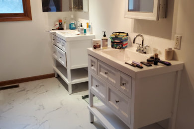 Master Bath Floor, Vanities and Medicine Cabinets