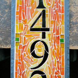 Nutmeg Designs - Vertical Mosaic House Numbers on Slate - House Numbers