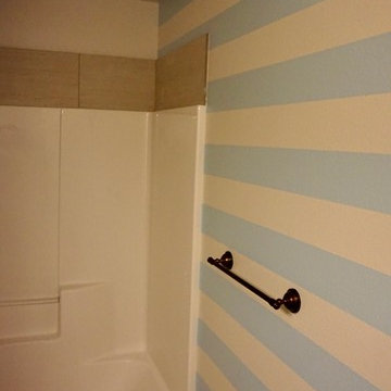 Broken Arrow Interior Paint Job with Striped Bathroom