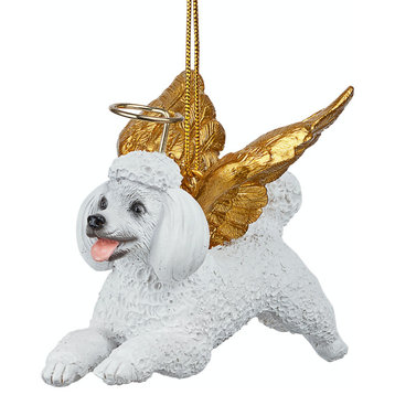 Angel White Poodle Ornament