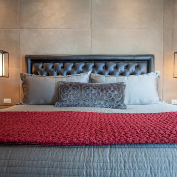 Textural Red and Gray Bed Linens