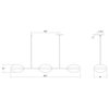 Pillows 3-Light Linear Pendant With 20" Adjustable Cord/Cable, Polished Chrome