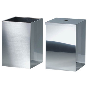 Harmony 209 Waste Basket with Cover in Polished Stainless Steel