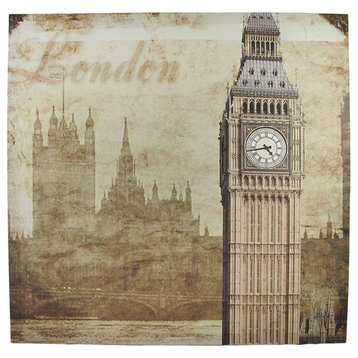 London Houses of Parliament and Big Ben Printed Canvas Wall Hanging