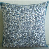 Antique Silver Treasure, Blue Art Silk 14"x14" Throw Pillow Covers