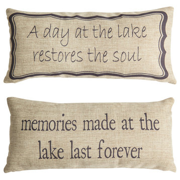 Lake Pillow Cover, Doublesided Indoor/Outdoor