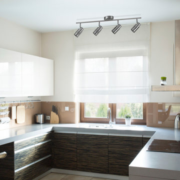 Kenneth 4-Light Track Lighting, Brushed Steel, Chrome Accents, LED Bulbs Include