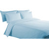 500 TC Duvet Cover with 1 Fitted Sheet Striped Sky Blue, Twin