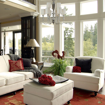 HGTV Home Lighting Collection Chandelier with Linen Drum Shades