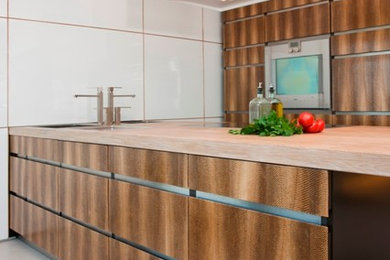 Small contemporary kitchen in Sussex.