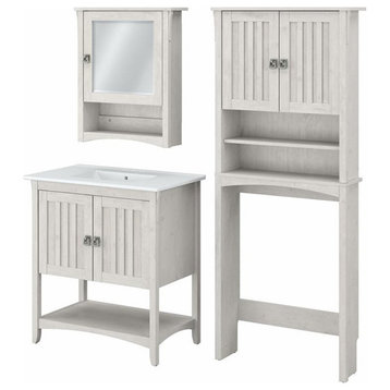 Bush Salinas Engineered Wood Vanity Sink with Mirror in White