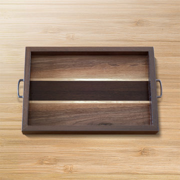 Wooden Tray in Dark Walnut Wood – Makes a Great Serving Tray or Tray for Ottoman