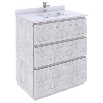 Fresca Stella 29" Single Bathroom Cabinet in Rustic White