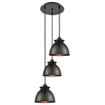 Innovations Lighting - Adirondack 3-Light Cord Multi Pendant, Matte Black - A truly dynamic fixture, the Ballston fits seamlessly amidst most decor styles. Its sleek design and vast offering of finishes and shade options makes the Ballston an easy choice for all homes.