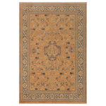 Bareens Designer Rugs - Boho Chic Ziegler Suzy Orange/Beige Wool Rug  - 8'11'' x 11'9'' - A Persian influenced Turkish hand knotted rug made by skilled artisans capable of creating the most exceptional vegetable dyes and hand-spun New Zealand wool. This gorgeous one of a kind Peshawar Kafkaz handmade rugs is also known as a Chobi Ziegler Rug. This gorgeous rug is extremely versatile and is famous for its pleasing color palette and informal design that works in a myriad of interiors. It has been expertly hand-tied, finished, sun-dried, and can contain up to 1.5 million knots. It takes 4 skilled artisans to hand knot this rug nine to twelve months to complete this piece of art. The invigorating colors and patterns in this rug will give your home an elegant and fresh appearance. While drawing upon the coloring and patterns of antique rugs, contemporary Peshawar pieces incorporate modern design motifs and feature vibrant color tones. Give your room a luxurious look and feel with this beautiful rug with gorgeous color pallet. The intricate design allows this oriental rug to create a royal ambience in any d�cor. Hand knotted construction and natural fibers gives this rug soft feel under your feet.