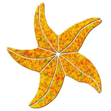 Large Starfish Ceramic Swimming Pool Mosaic 10", Orange