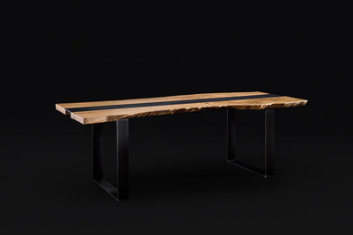 Tavolo in legno massello in Castagno e Ferro