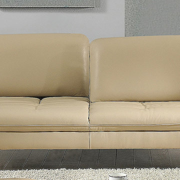 Modern Roxi Full Italian Leather Sofa | Sand