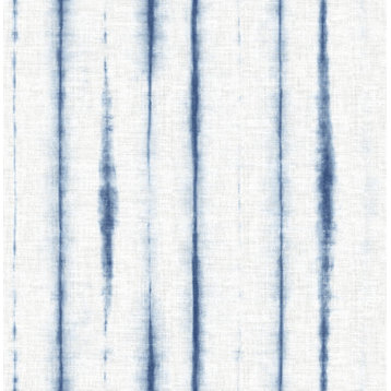 Orleans Blue Shibori Faux Linen Wallpaper Bolt