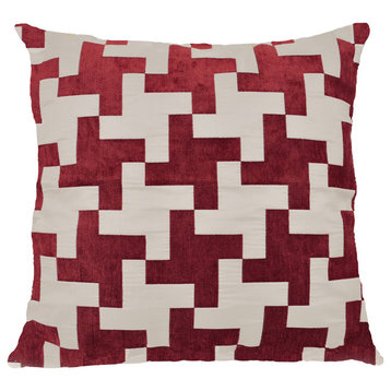 Houndstooth Pillow, Red
