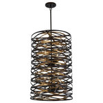 Minka Lavery - Vortic Flow Pendant, Dark Bronze and Mosaic Gold Inte - Stylish and bold. Make an illuminating statement with this fixture. An ideal lighting fixture for your home.