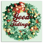 DDCG - Good Tidings Wreath Canvas Wall Art, 20"x20" - Spread holiday cheer this Christmas season by transforming your home into a festive wonderland with spirited designs. This Good Tidings Wreath 20x20 Canvas Wall Art makes decorating for the holidays and cultivating your Christmas style easy. With durable construction and finished backing, our Christmas wall art creates the best Christmas decorations because each piece is printed individually on professional grade tightly woven canvas and built ready to hang. The result is a very merry home your holiday guests will love.