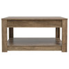 Philia 31.5" Square Wood Top Coffee Table With Storage, Knotty Oak