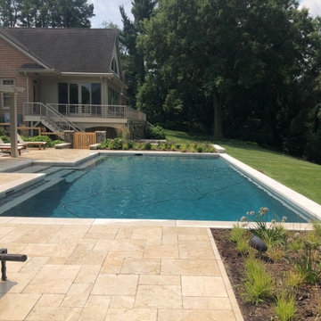 Galena, MD - Lunar Quartz Finish Pool With Extended Bench & Tanning Ledge