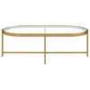 Charrot Coffee Table, Clear Glass and Gold Finish