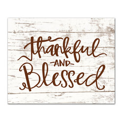DDCG - Thankful And Blessed II Canvas Wall Art, 20"x1.25"x16" - Prints And Posters