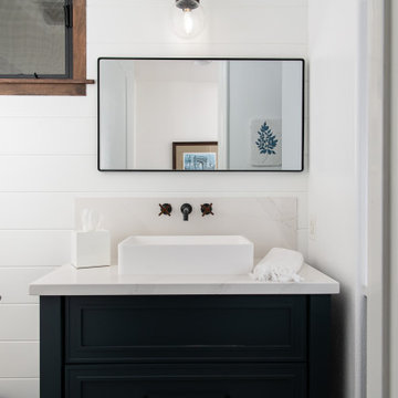 Shiplap walls and a Vessel Sink