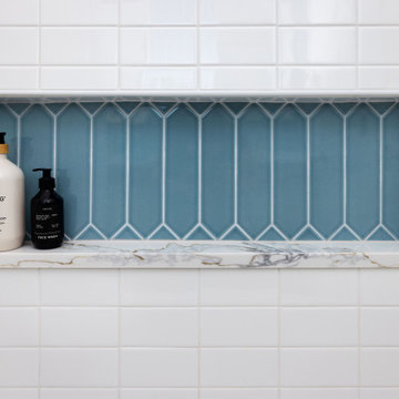 Paulina Bathroom Revamp: A Luxurious Blue Picket Statement