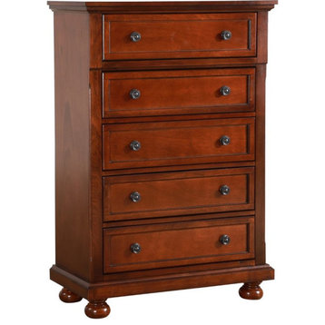 Glory Furniture Meade 5 Drawer Chest in Cherry