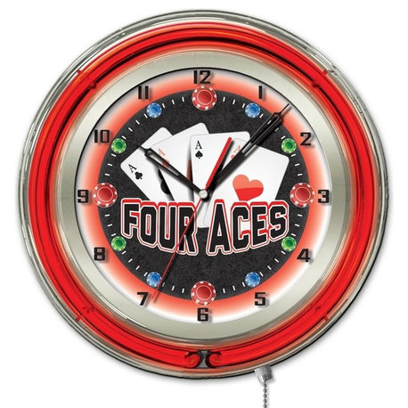 4 Aces Neon Clock