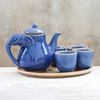 Novica Handmade Elephant Gathering Celadon Ceramic Tea Set (Set For 4)