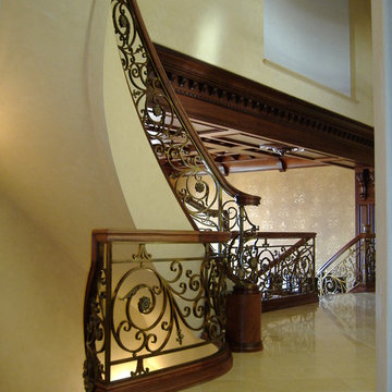 37_Captivating & Elegant Mahogany & Bronze Finish Staircase, Rockville, MD 20854