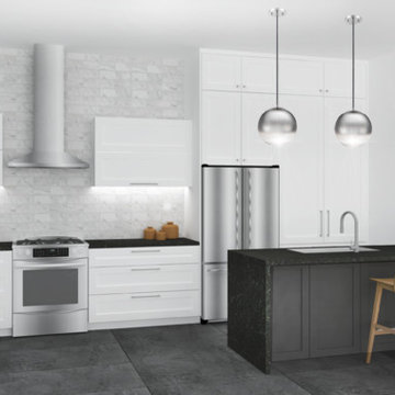 Contemporary Fusion Kitchen Conceptual Rendering