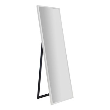 16"x57" Framed Floor Free Standing Mirror With Easel, White