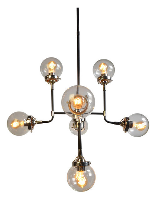 Scout Bistro Globe Clear Glass Chandelier Midcentury Chandeliers Scout Bistro Globe Clear Glass Chandelier 8 Light
