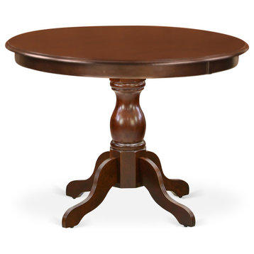 Dinette Table, Asian Wood Dining Table Pedestal Legs Mahogany Finish
