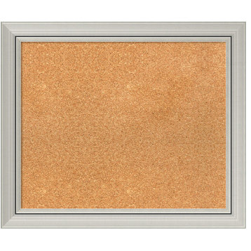 Framed Cork Board, Romano Silver Wood, 26x22