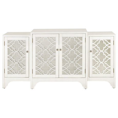 Verona Mirrored Doors Storage Buffet, White