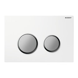 Geberit White with Matte Chrome Sigma20 Flush Plate - Bathroom Fixtures