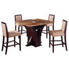 Global Furniture USA 800-BT 5-Piece Square Marble Top Bar Table Set with Wine