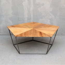 Pentagon Table with Wood Top - Coffee Tables