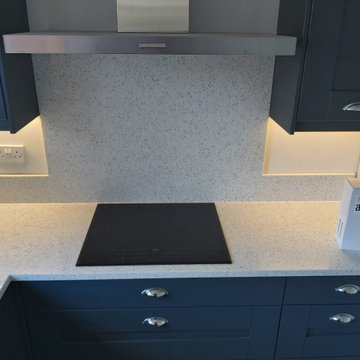 SJT Property- Apollo recycled glass 'white star' worktops, Kent