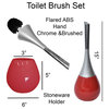 Water Drop Toilet Bowl Brush and Holder Set, Red