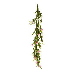 Shea's Wildflower - 54" Garland - Forget Me Knots, Cream and Pink - Wreaths And Garlands